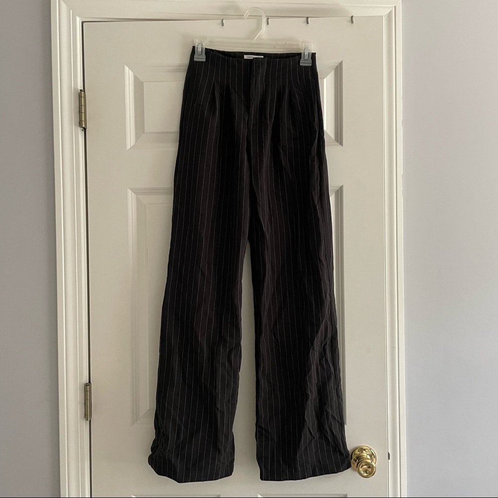 charcoal clothing pin stripe trousers